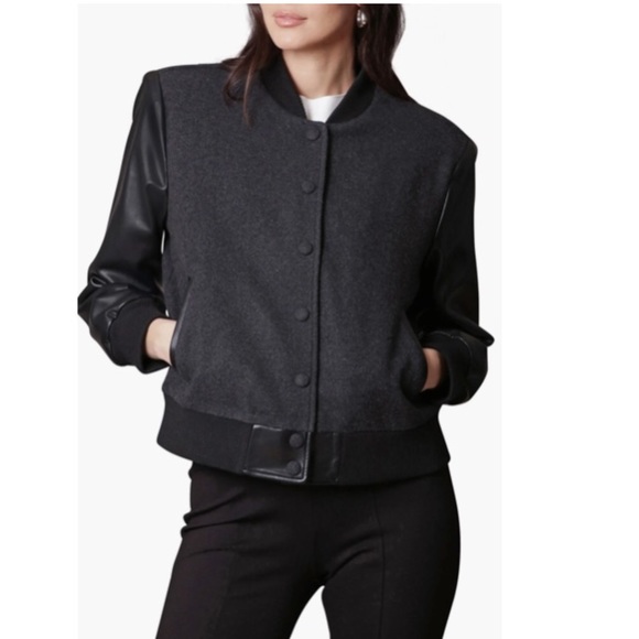 Anthro 7 For All Mankind Bomber Jacket Avec les Filles Strong Shoulder Bomber - Picture 3 of 16